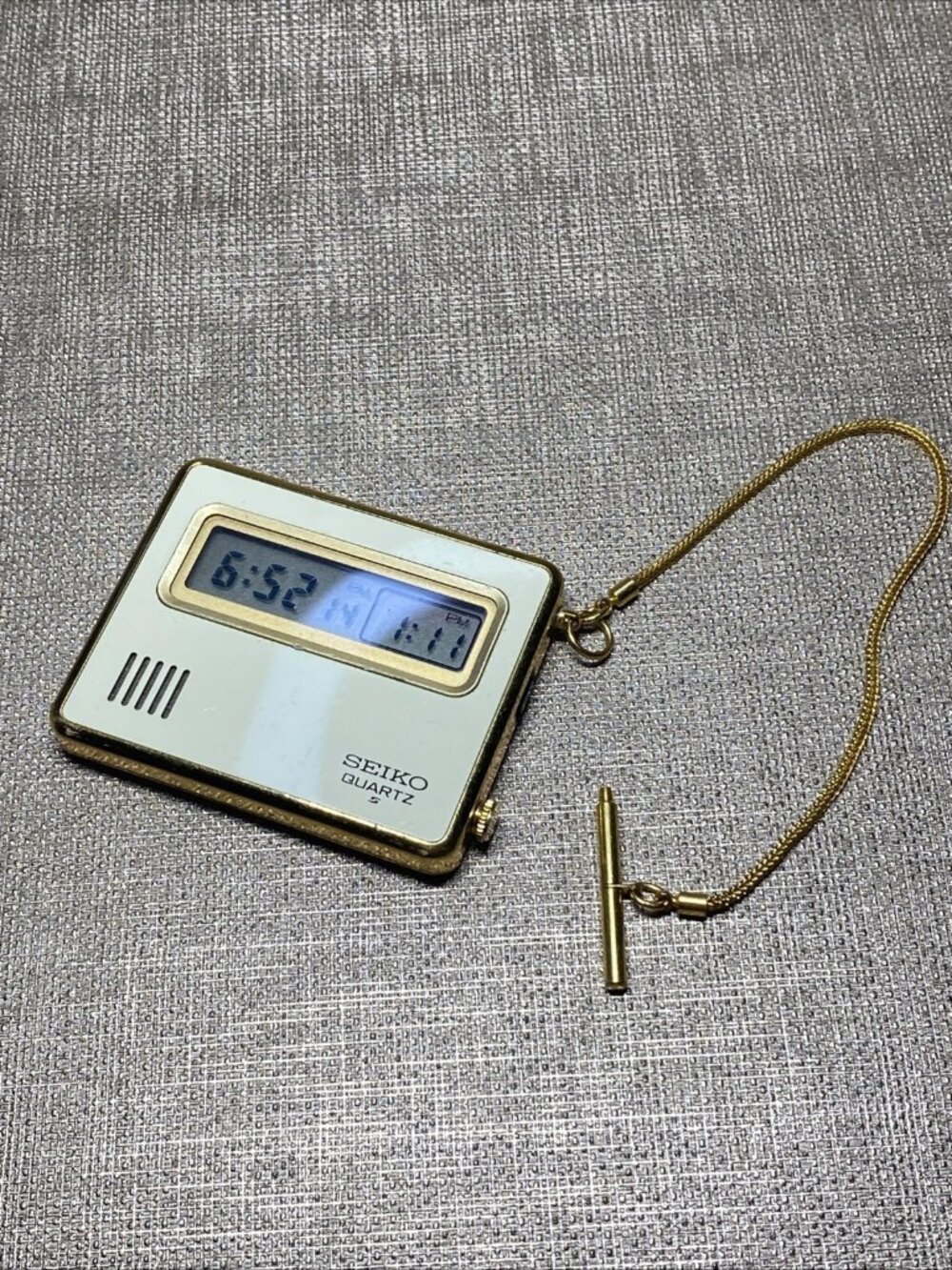 Vintage Seiko Quartz 7412-803C Digital Pocket Watch Alarm Light WORKING 1979 Jap - Picture 6 of 11